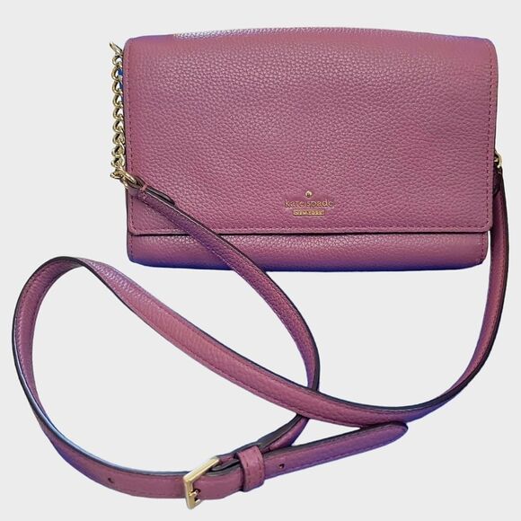 Kate Spade designer Oakwood Street Corin Purple Pebbled Leather Crossbody Bag - Picture 5 of 12